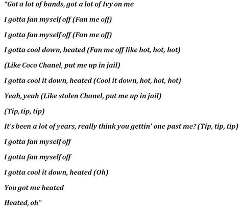 like stolen chanel lock me up in jail meaning|Heated Lyrics by Beyonce .